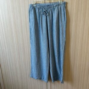 Old Navy Blue Striped Womens Linen Pants